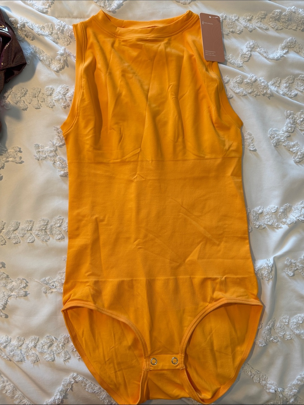 Waist snatcher Bodysuit in Bright Orange